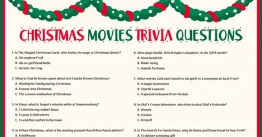 Medium Difficulty Christmas Trivia Questions