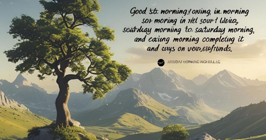 Good Saturday Morning Inspirational Quotes