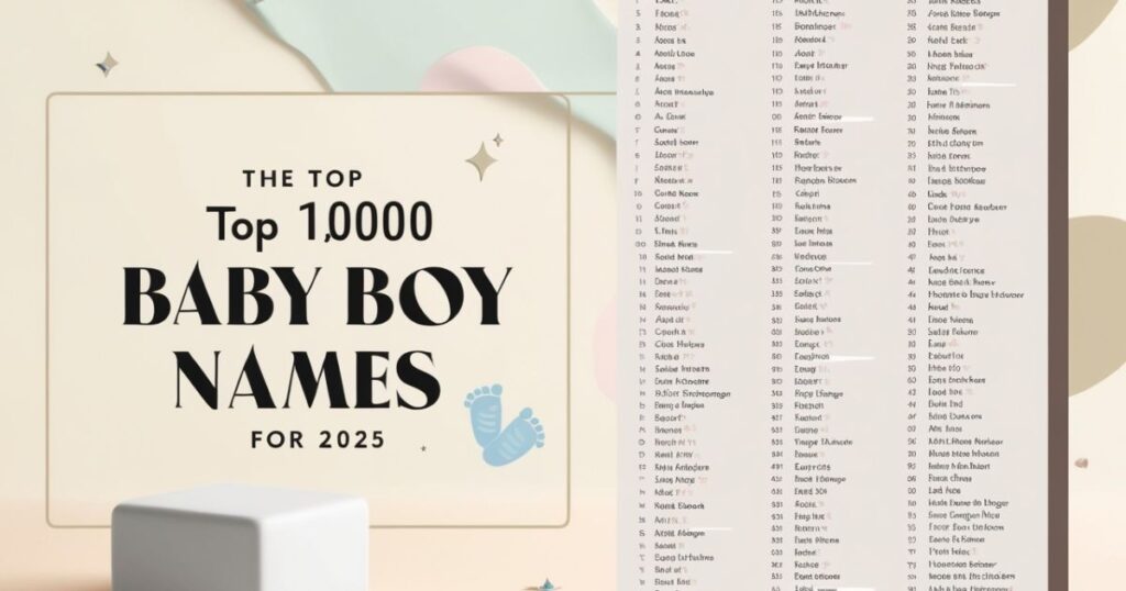 The Current Top 1,000 Baby Boy Names