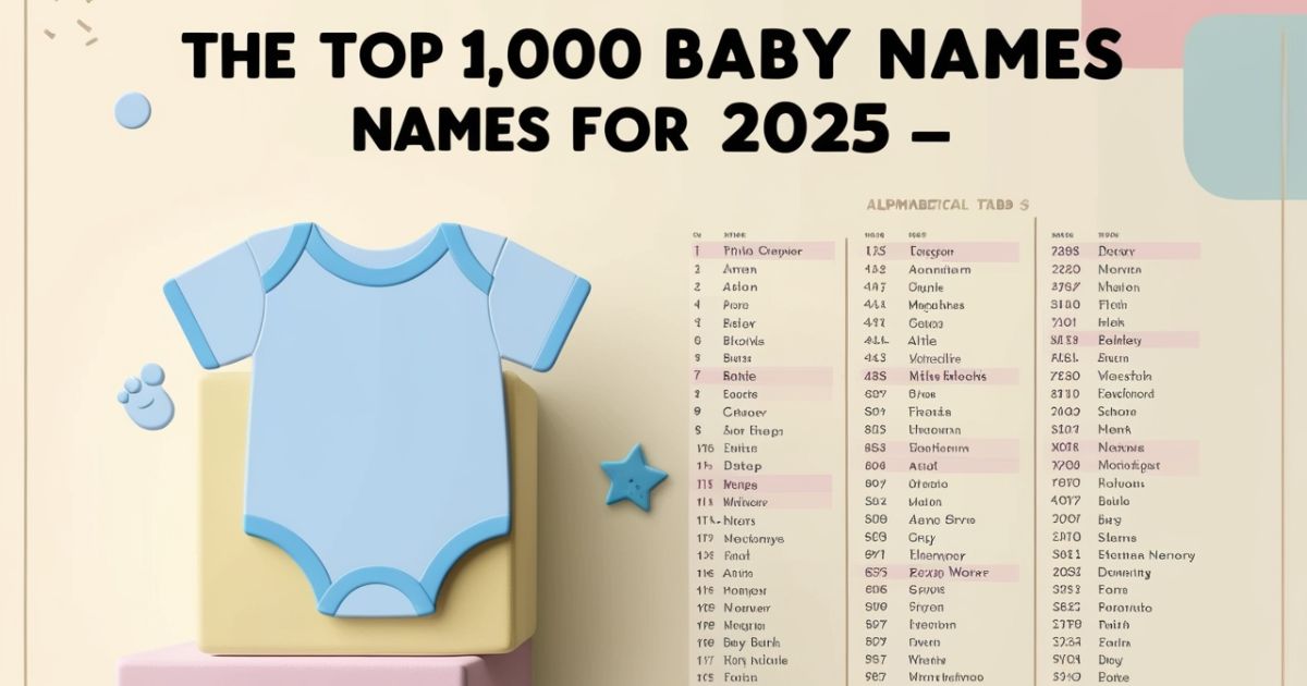 The Top 1,000 Baby Boy Names for 2025